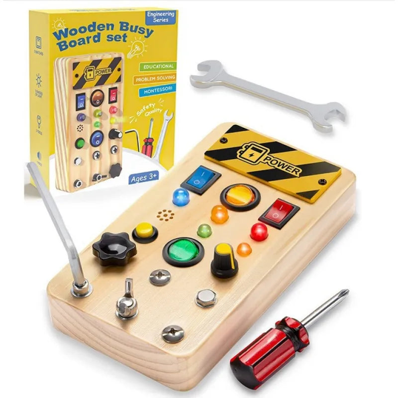 Children's Early Education Wooden LED Lamp Socket